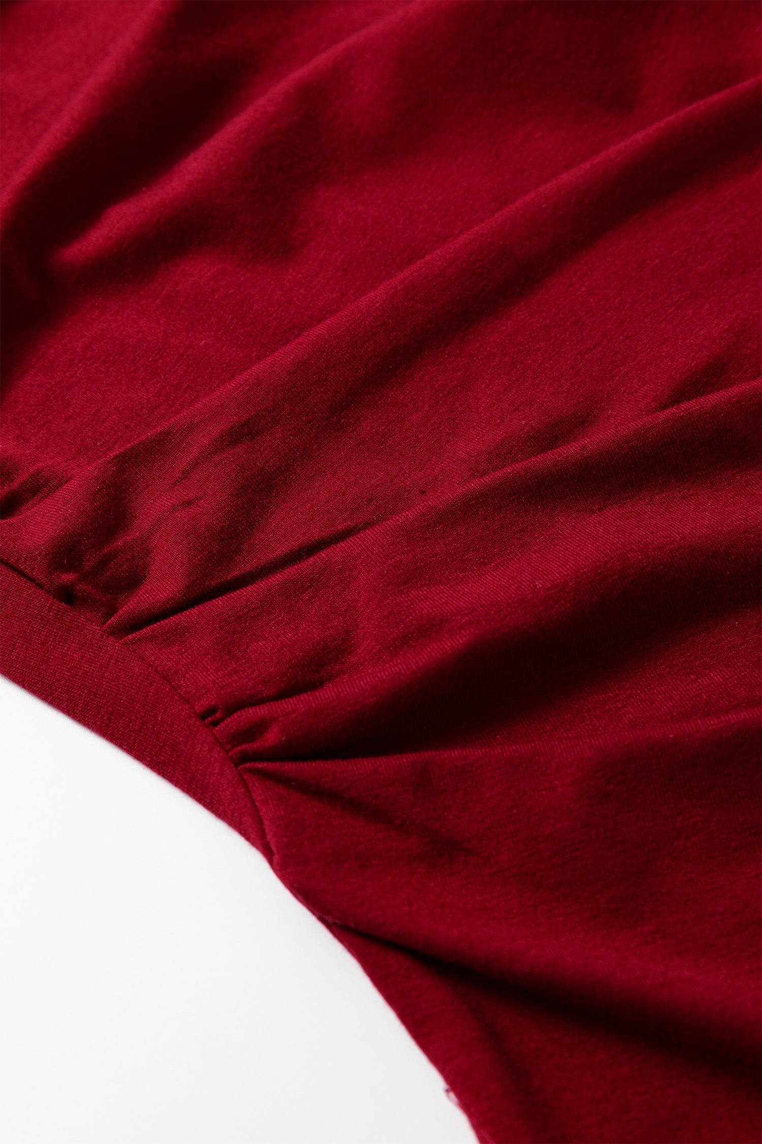 Gossamer Pink Plus Size Solid Color Asymmetric Neck Short Sleeve Blouse